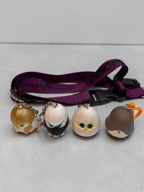 Coop Squad Keychain Set Of 4 With Purple Great American Lanyard